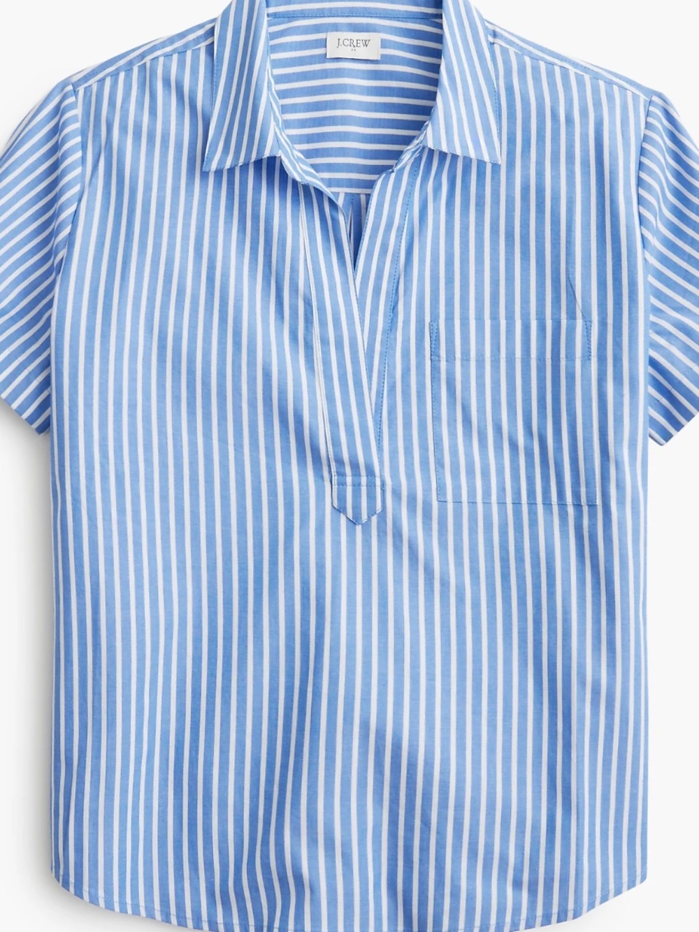 J. Crew Striped Cotton Poplin Popover Top Size S